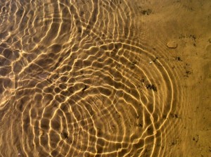 water ripples showing constructive interference
